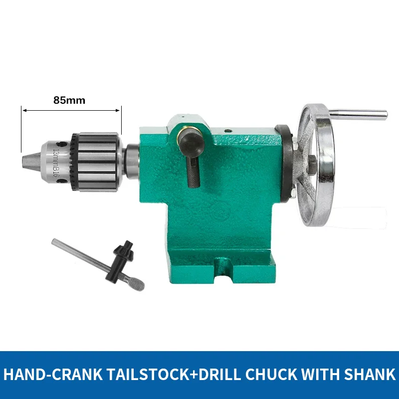 Electric Lathe, Hand-Cranked Tailstock Sleeve, Fixed Center/Drill Chuck, Tailstock Assembly, Moving Mandrel