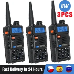 3/4 Uds BaoFeng UV5R Walkie Talkie potencia 8W UV5R transmisor de Radio bidireccional de doble banda UV-5R transceptor CB Radio 10km para senderismo