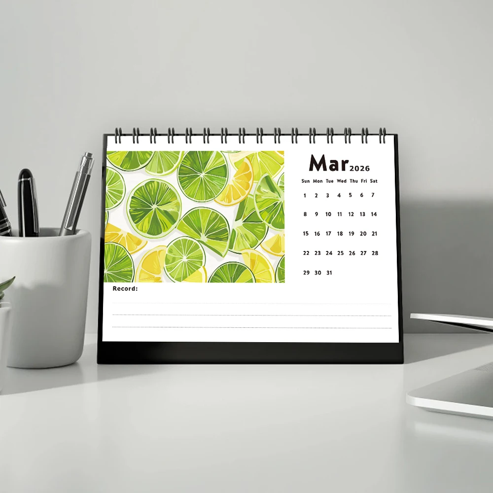 

1pc 2026-2027 Fruit Art Calendar, Desktop Organizer, Standing Desk Planner, Perfect Gift for Birthdays, Christmas, New Year