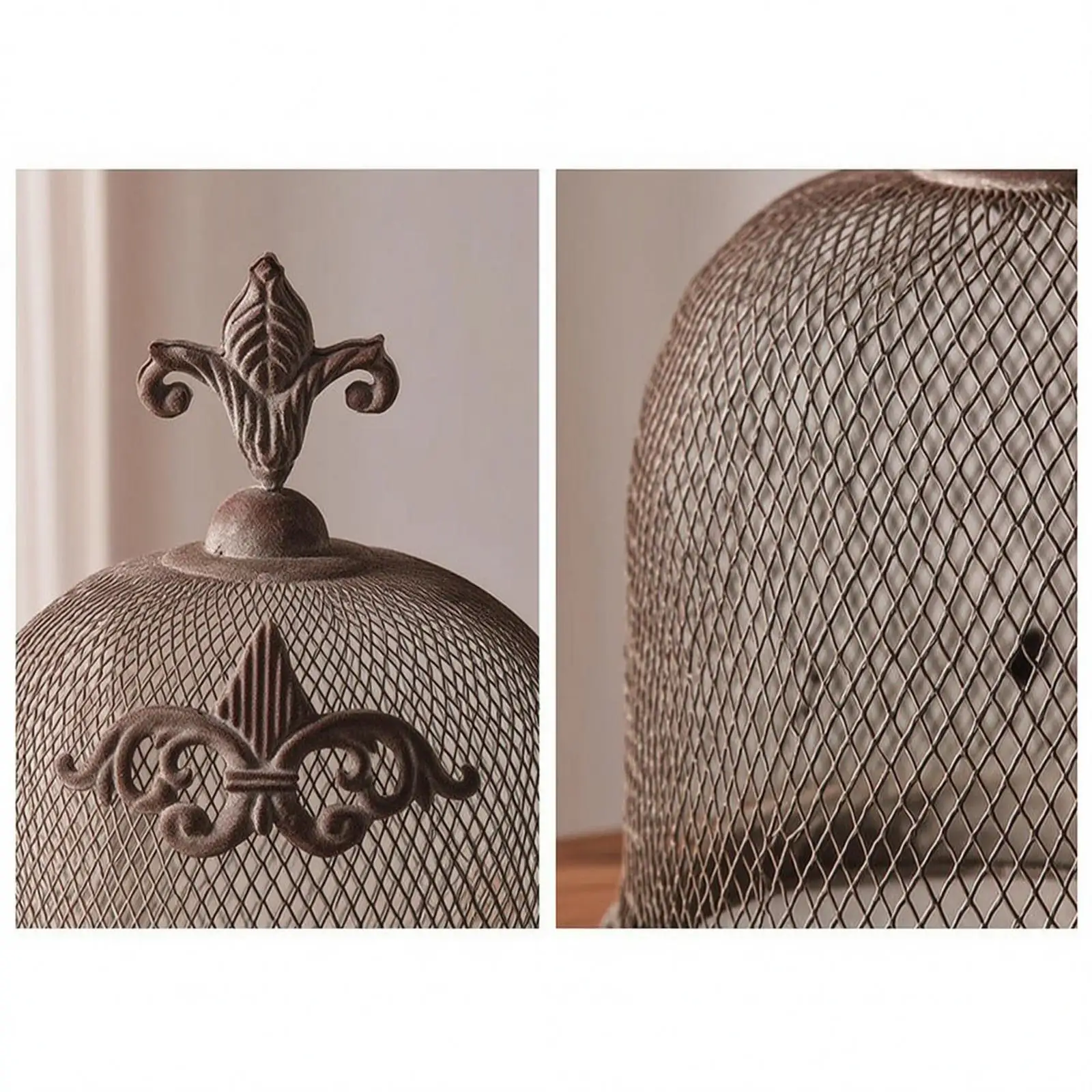 Classic Art Deco Candle Holder Iron Mesh Birdcage for Home Decoration and Windproof Votive Lighting