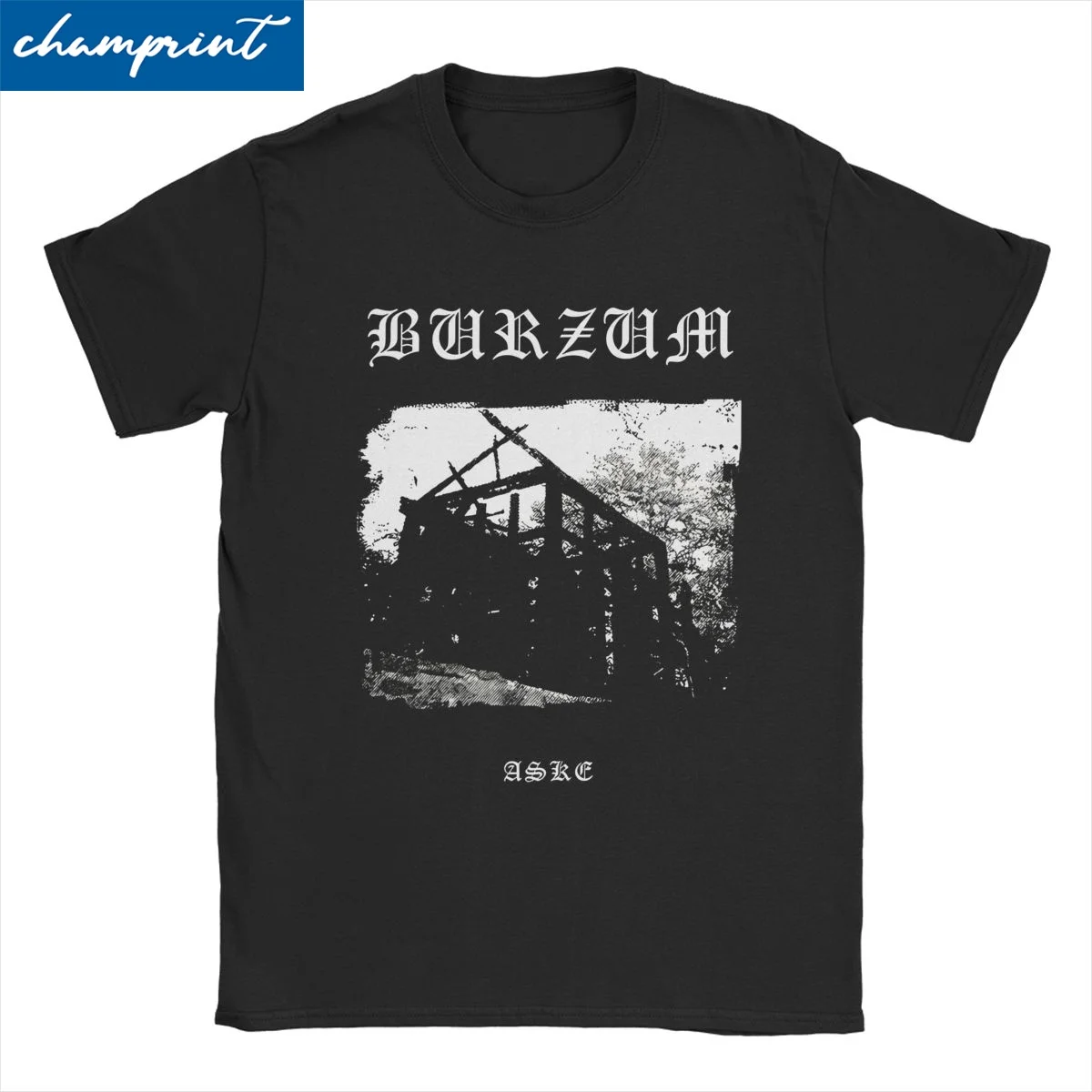 Men Women T-Shirt Aske Black Metal Rock Novelty Pure Cotton Tees Short Sleeve Burzum T Shirt Crew Neck Clothes Plus Size