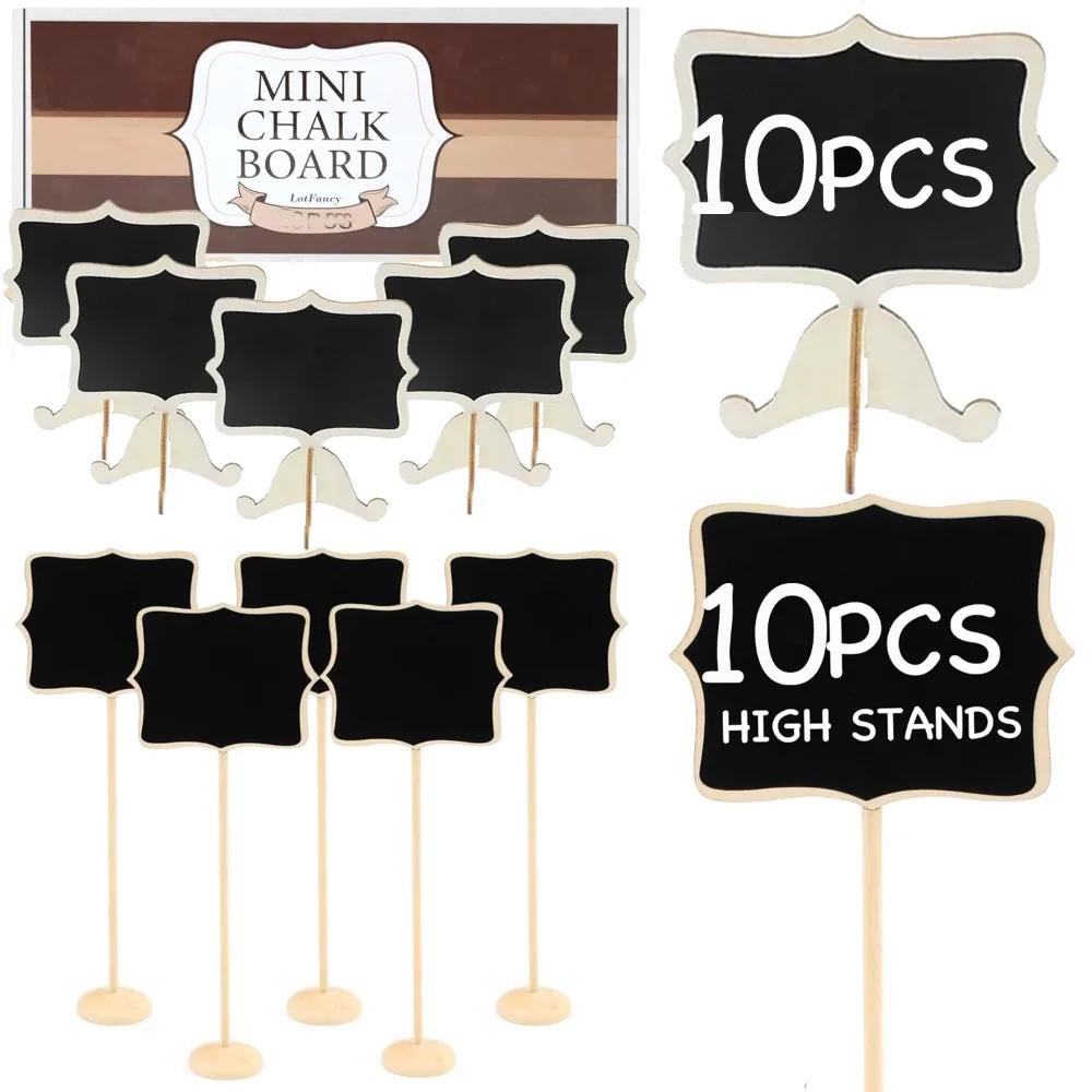 Mini Wooden Chalkboard Labels With Easel Table Numbers Food Labels for Party Buffet Table Weddings Message Board Decorations