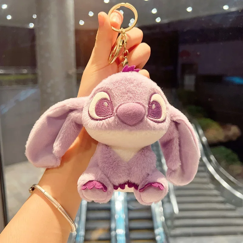 Zaino per bambola Kawaii Stitch Ciondolo piccolo Cartone animato Anime Giocattoli di peluche Ciondolo portachiavi per bambola di pezza Regala regali di compleanno per la fidanzata