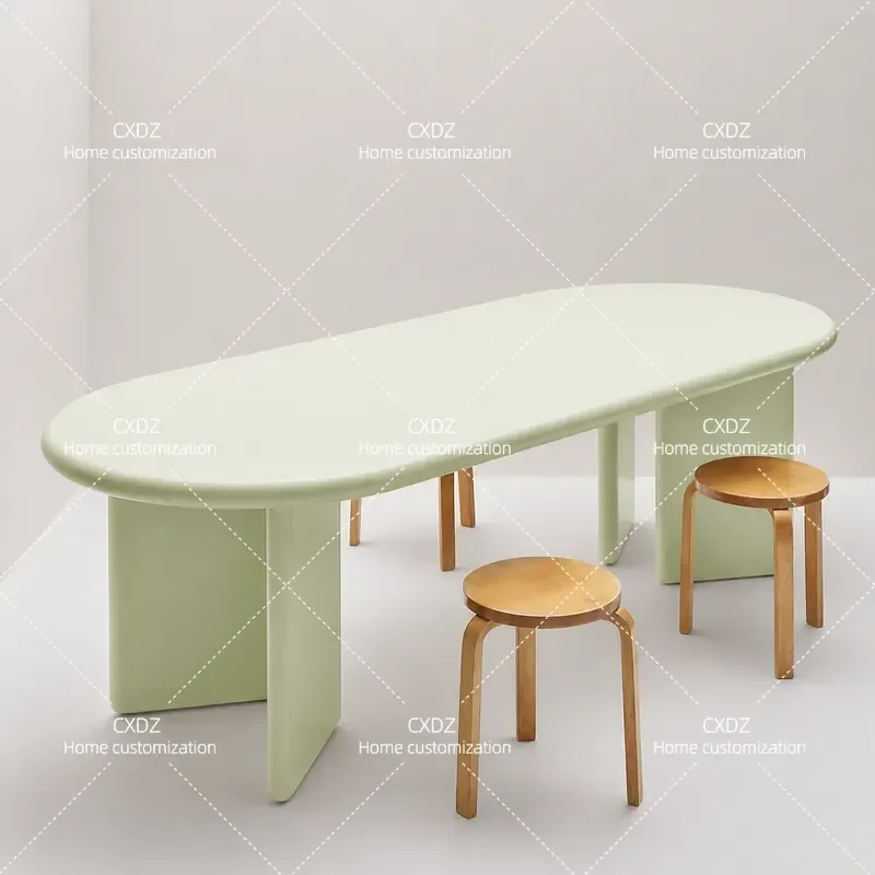 Minimalist Rectangular Computer Desk Simple Light Luxury Office Conference Table Cream Style Dining Table for Home