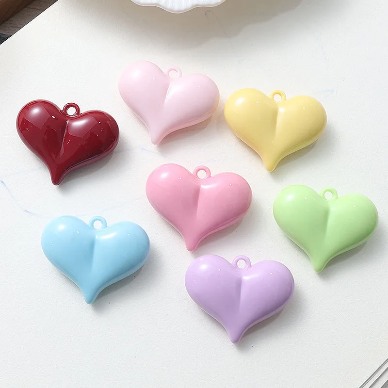 5 unids/lote Cordial hecho a mano DIY cuentas/hallazgos y componentes de joyería/efecto UV CCB/forma de corazón/colgante acrílico