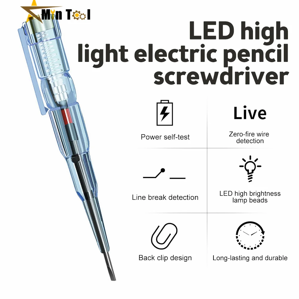 

Voltage Tester Pen Non-contact Induction Power Detector Pencil Electric Screwdriver Probe Circuit Indicator Electician Tool