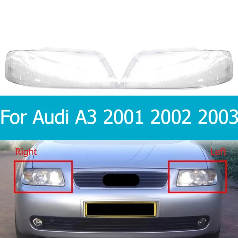 Frontscheinwerferabdeckung Scheinwerfergehäuse Transparente Lampenschirm-Linse für Audi A3 2001 2002 2003 Scheinwerfergehäuse 8L0941004K 8L0941003AF