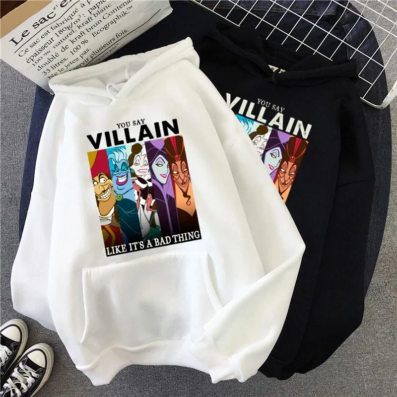 Disney Women Hoodie Fashion Villains Bad Girl Have More Fun Hoodies Graphic Streetwear 90s Harajuku Gothic Hooded Clothing Tops