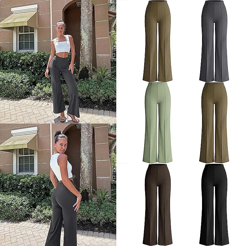 High Waist Wide Leg Pants for Women Casual Loose Straight Trousers Spring Summer