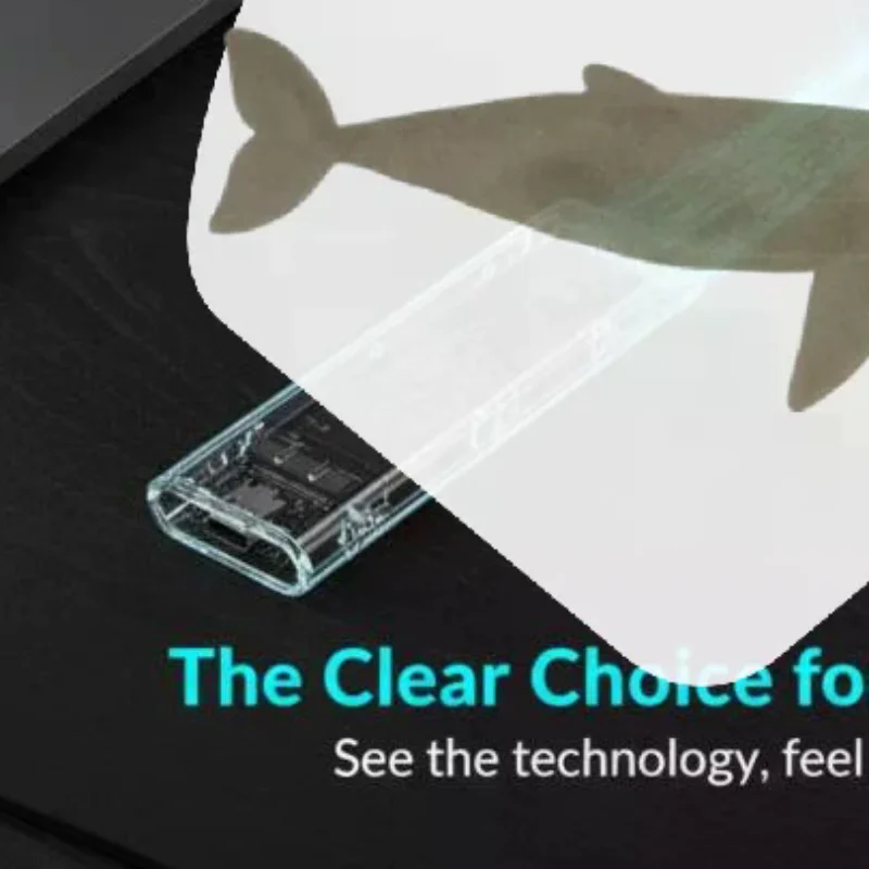 Transparent M2 NVMe SATA SSD Enclosure 10Gbps High Speed Transfer RGB Light For Portable Data Storage Office Travel