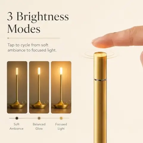 USB Charging LED Candle Lamp Touch Control Night Light for Restaurant Bar Desktop Decoration LED Desk Lamp in Candle Style