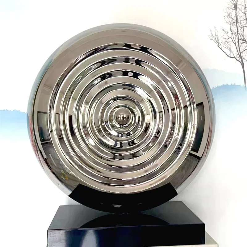 Electroplating abstract sundial sculpture home decoration metal crafts