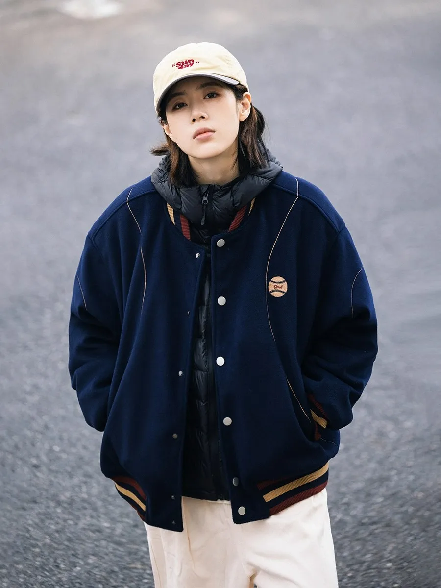 

Американская повседневная утепленная хлопковая бейсбольная куртка свободного кроя для зимы, универсальное хлопковое пальто, модная молодежная модель
