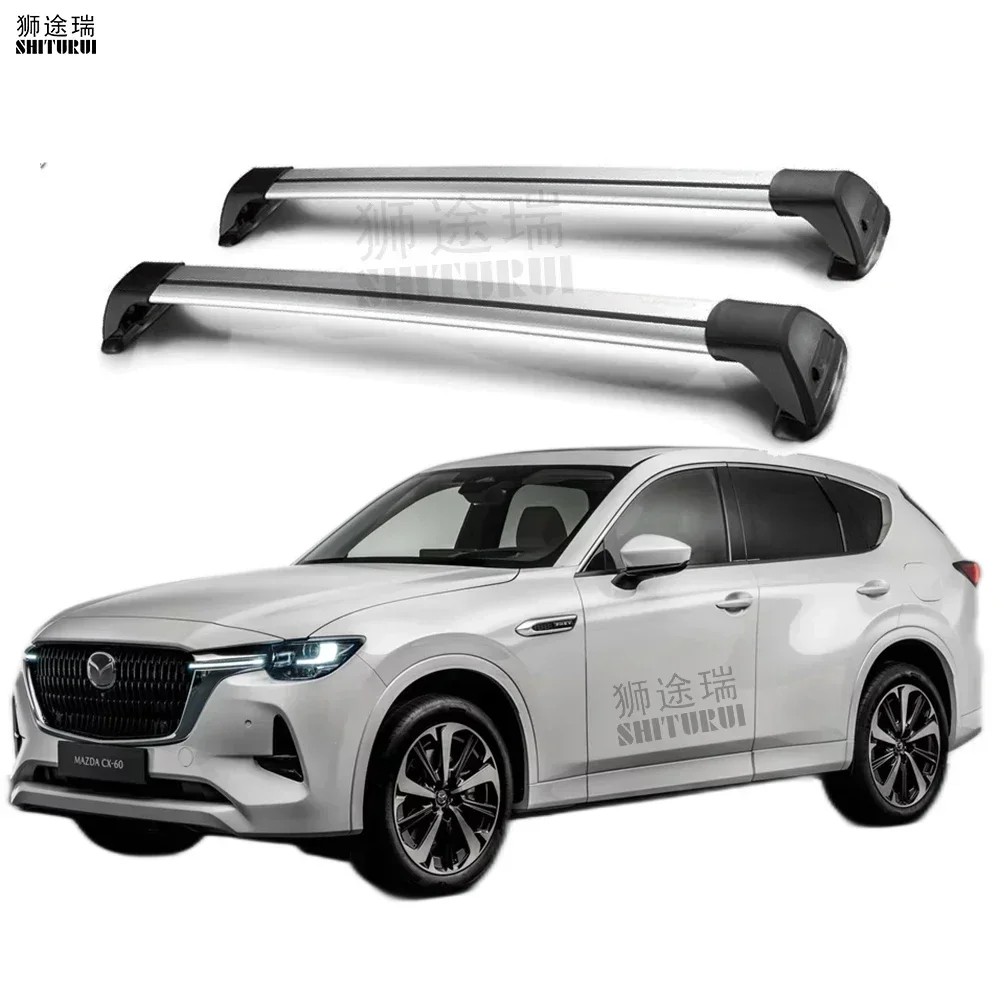 

for MAZDA CX-60 5 DOOR SUV 2022 - 2023 (NAKED ROOF) Roof Bar Car Special Aluminum Alloy Belt Lock Led Shooting CORSS RACK