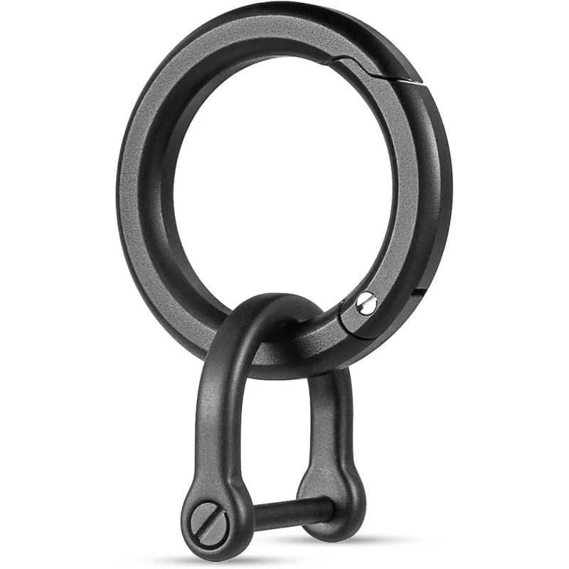 Aluminum Round Circle Carabiner Key Chain with 2/3 inch D-Ring Portable Key Holder for Car Keys Camping EDC