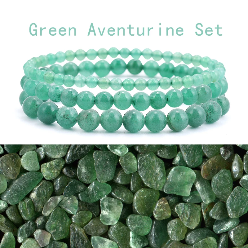 

4/6/8mm Green Aventurine Bracelet Handmade Yoga Stretch Elastic Bracelet Natural Stone Healing Power Energy Gifts For Women