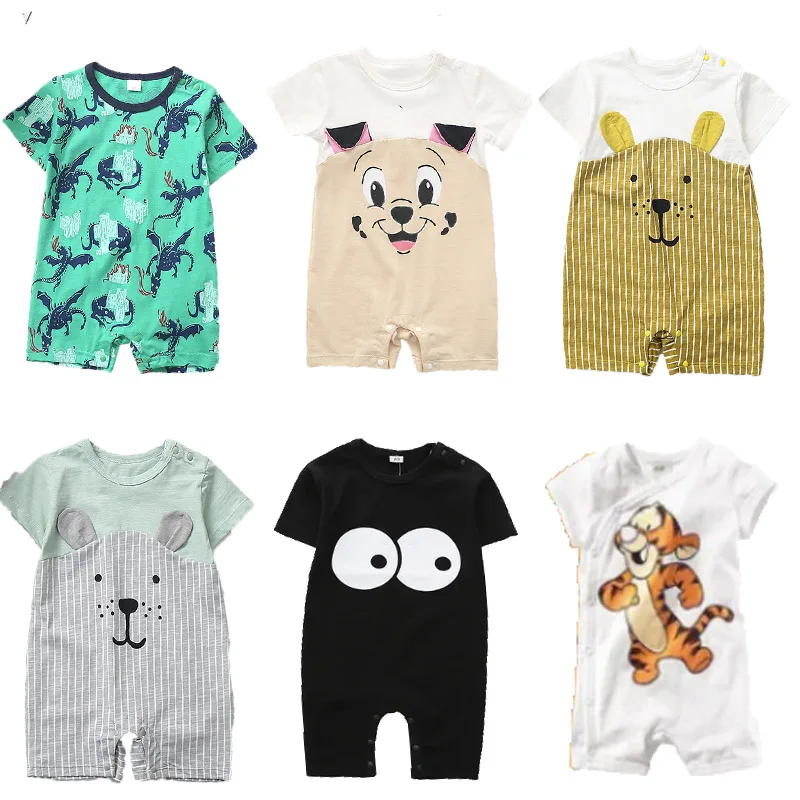 Baby Rompers Summer New Style Baby Boy Girl Clothing Newborn Infant Cartoon Penguin Short Sleeve Clothes 0-24 Months