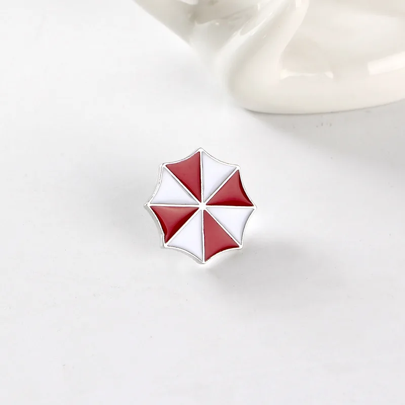 Umbrella Corperation Badge Metal Enamel Symbol Pin Brooch for Women Men Clothes Collar Trendy Fashion Insignia Wholesale