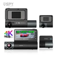 fisheye dvr 1080p 3 inch dual dash cam camera fleet 3 channel lens 4K dashcam 3 channel dash cam with Parking monitoring