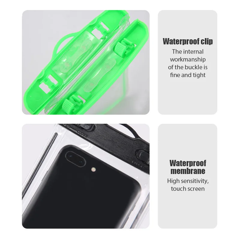 Waterproof Swimming Bag Phone Case For iPhone Xiaomi Samsung Realme OPPO ViVO Honor Oneplus Underwater Mobile Phone Cover