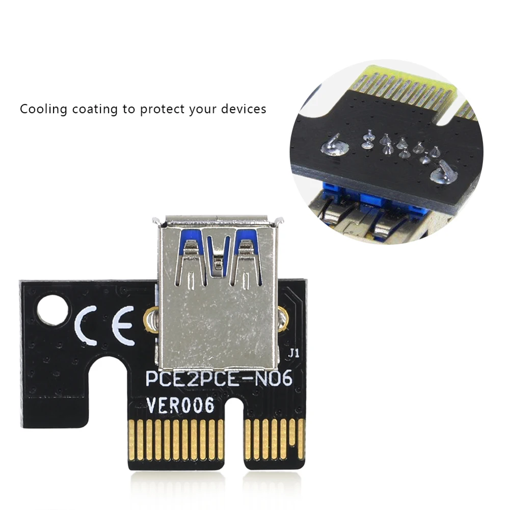 بطاقة الناهض VER006 بسي-e ، موسع المحول ، بطاقة تمديد وحدة معالجة مركزية ، كابل USB ، كابل طاقة من 15 سنًا إلى 4 سنًا لعامل التعدين