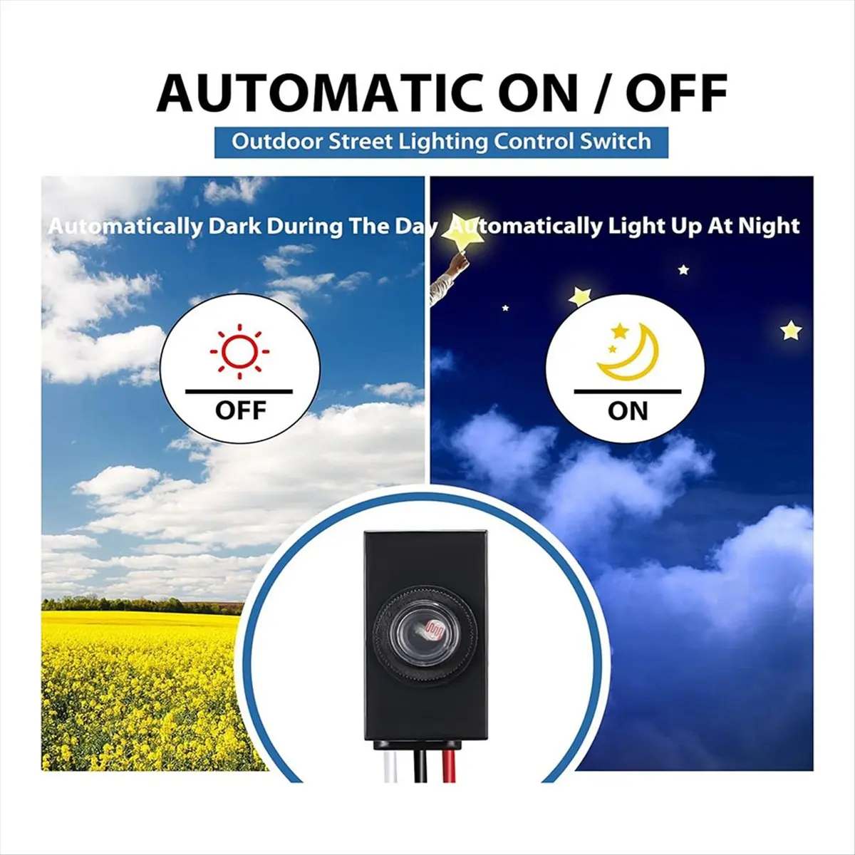 [Greatitem]2 Pieces Dusk to Dawn Sensor for Outdoor Lighting 120-277V Photoelectric Switch Photocell Light Sensor