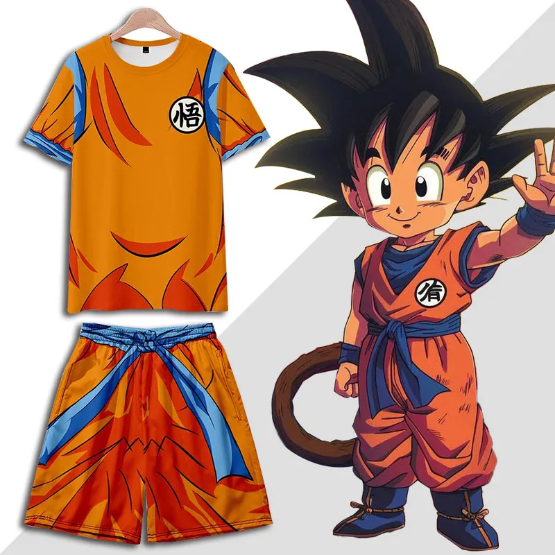 Camiseta de manga corta Dragon Ball para hombre, diseño de animación de Reino de los Demonios, Camiseta de media manga, traje de verano