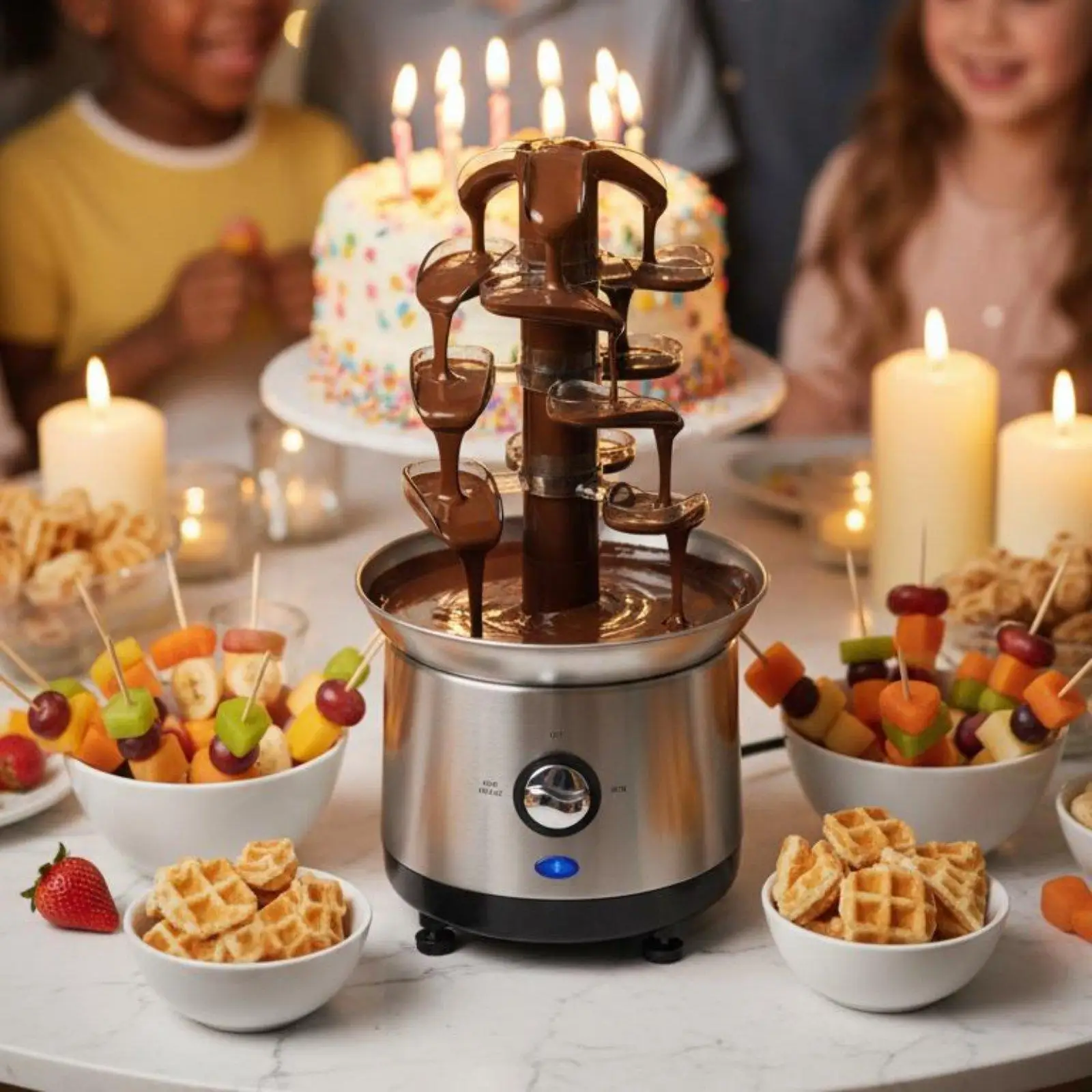 4-tier-chocolate-cascader-dual-controls-electric-chocolate-fondue-cascader-easy-to-clean-dessert-maker-for-parties-weddings