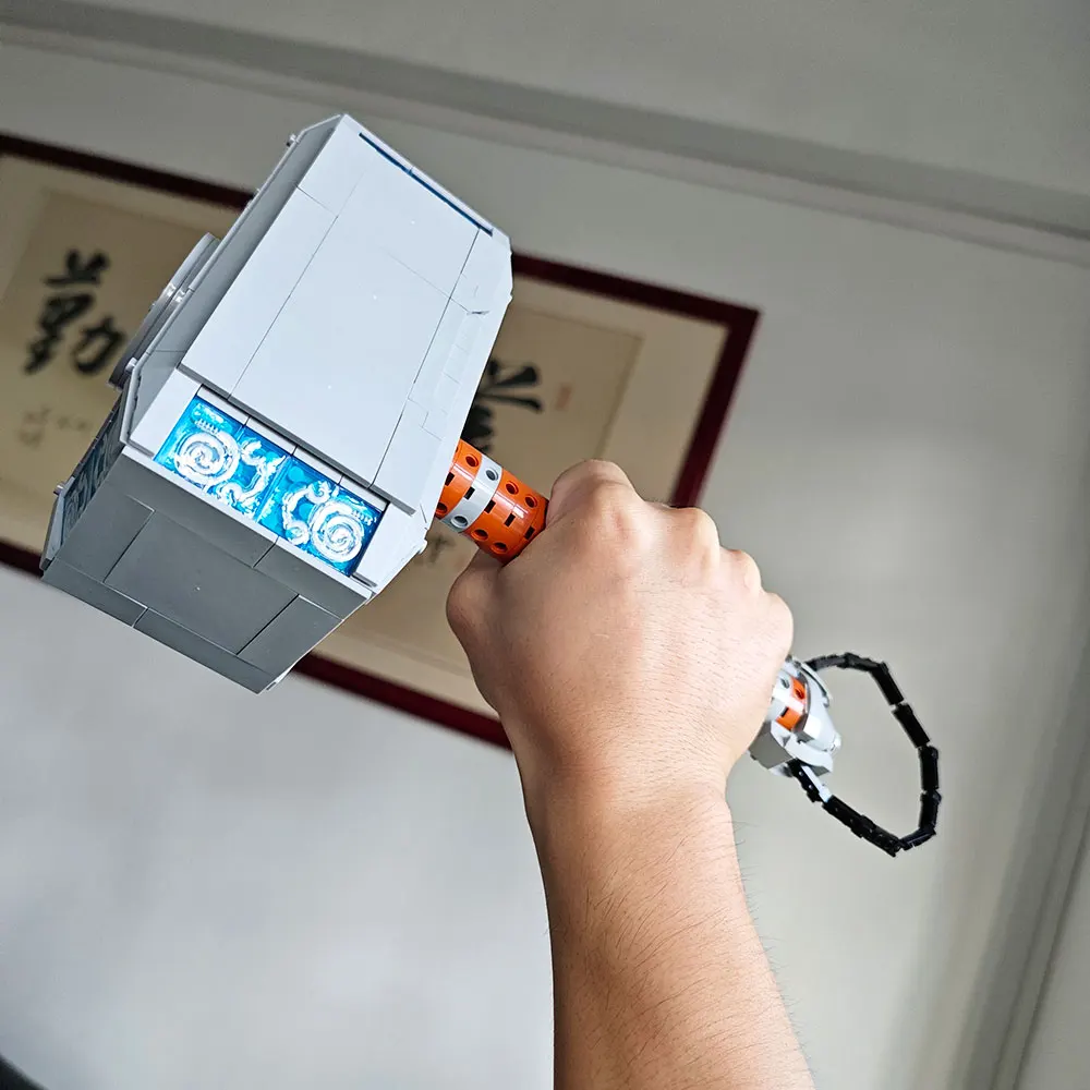 975PCS Thunder God Thunder Hamer Model Bouwstenen Thor Wapen MOC Monteren Bricks Speelgoed Cadeaus Voor Kinderen Kids