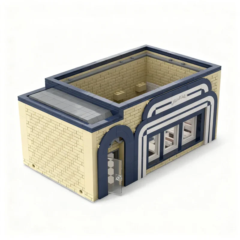 NEW 2007PCS MOC Street View Diner Model Custom Building Blocks Architecture DIY Assembly Display Gift Collectible Building Set