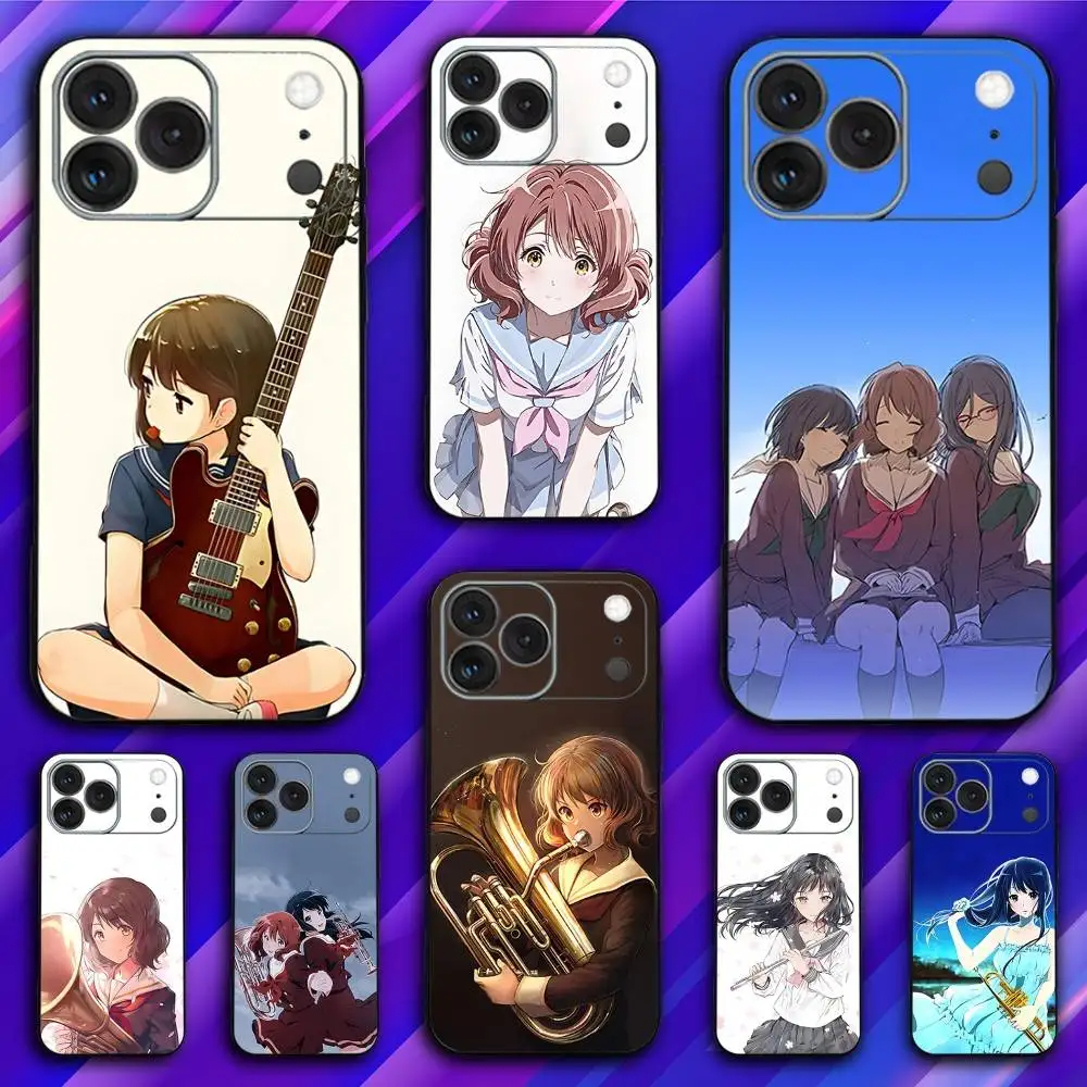 H-Hibike Anime E-Euphonium Phone Case For iPhone 17,16,15,14,13,12,11,Pro,Max,Plus,X,XS,SE4,E,Mini,Soft Black Case