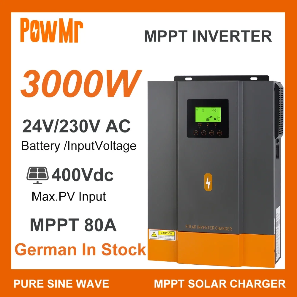 EU Stock 3KW 4.5KW 6.5KW 4.2KW 6.2KW 10KW 24V 48V 230Vac MPPT Charge Solar Power Hybrid Inverter Local Fast Delivery Fit Lifepo4