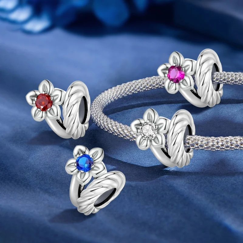 

Стерлингового Серебра 925, красочный циркон, цветок, серия, подвески из бисера, подходят для оригинальных браслетов, браслеты для женщин, ювелирные изделия своими руками