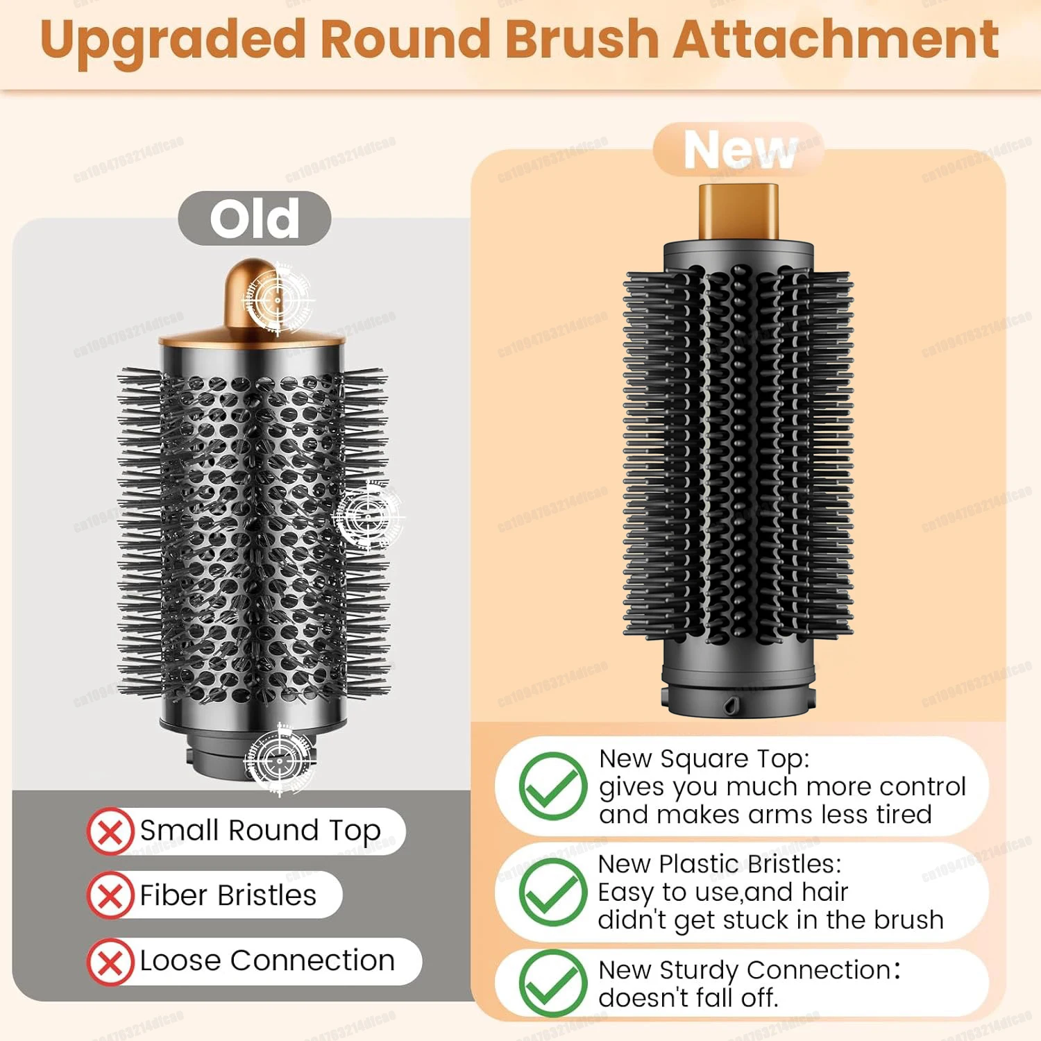 Upgraded Round Volumizing Brush For Dyson Airwrap HS01/05/08 Flexible Bristle Root Lift Volume Frizz Control Styling Brush Nozzl