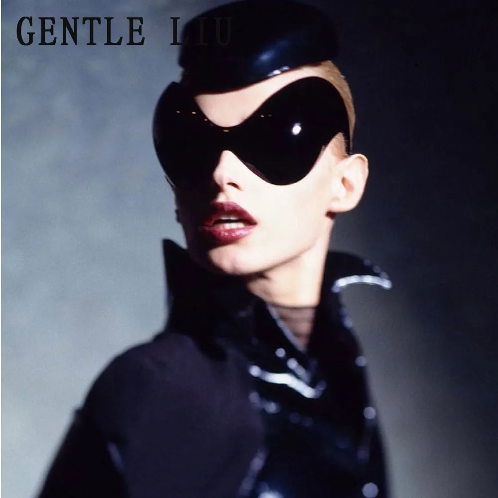 Übergroße Y2k Sport Sonnenbrille Frauen 2000er Wrap Around Schild Goggle Männer Luxus Marke Designer Trends Punk Sonnenbrille Oculos – Detail 1