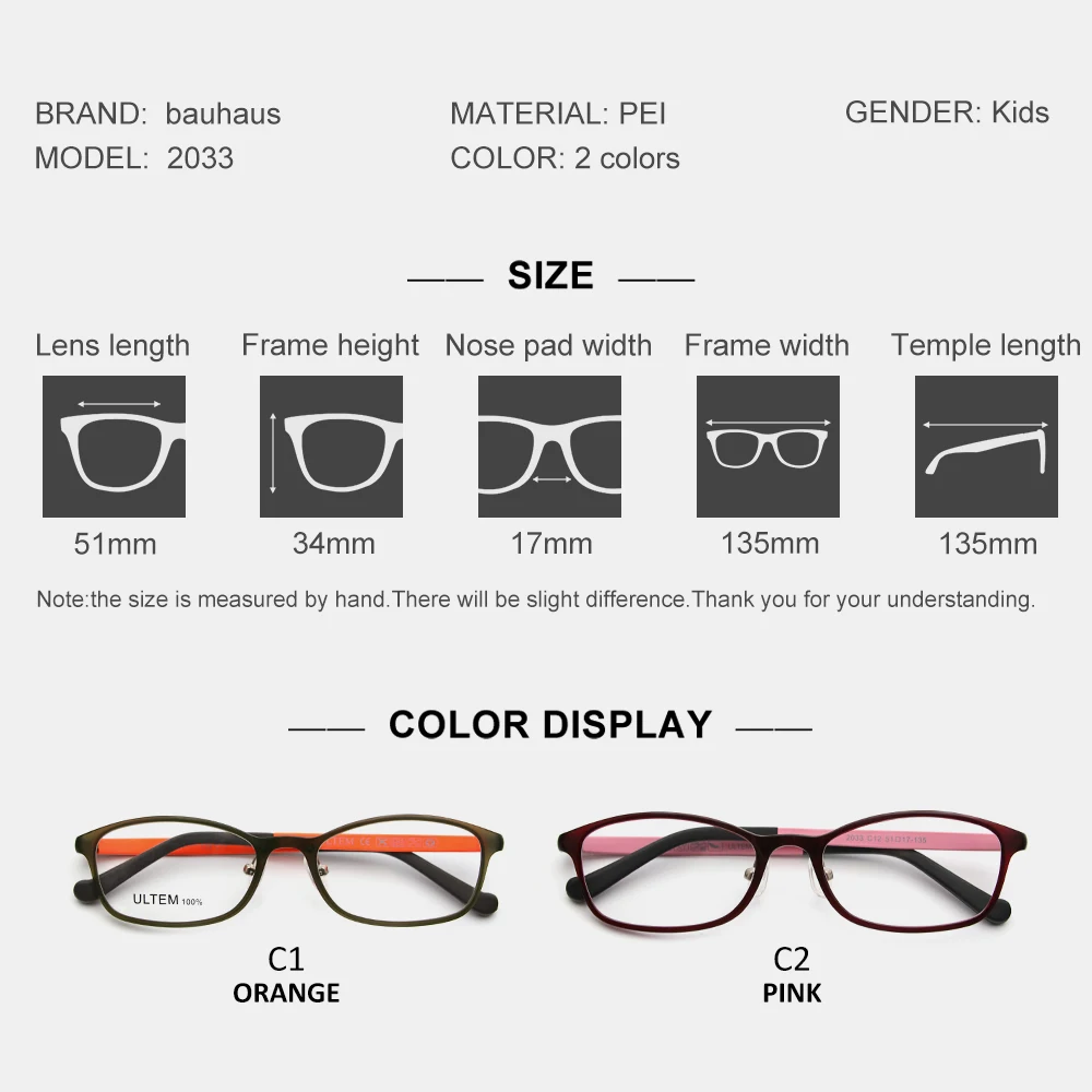 Bauhaus Warehouse Clearance Cheap TR90 Unisex Square Optical Eyeglasses Frame