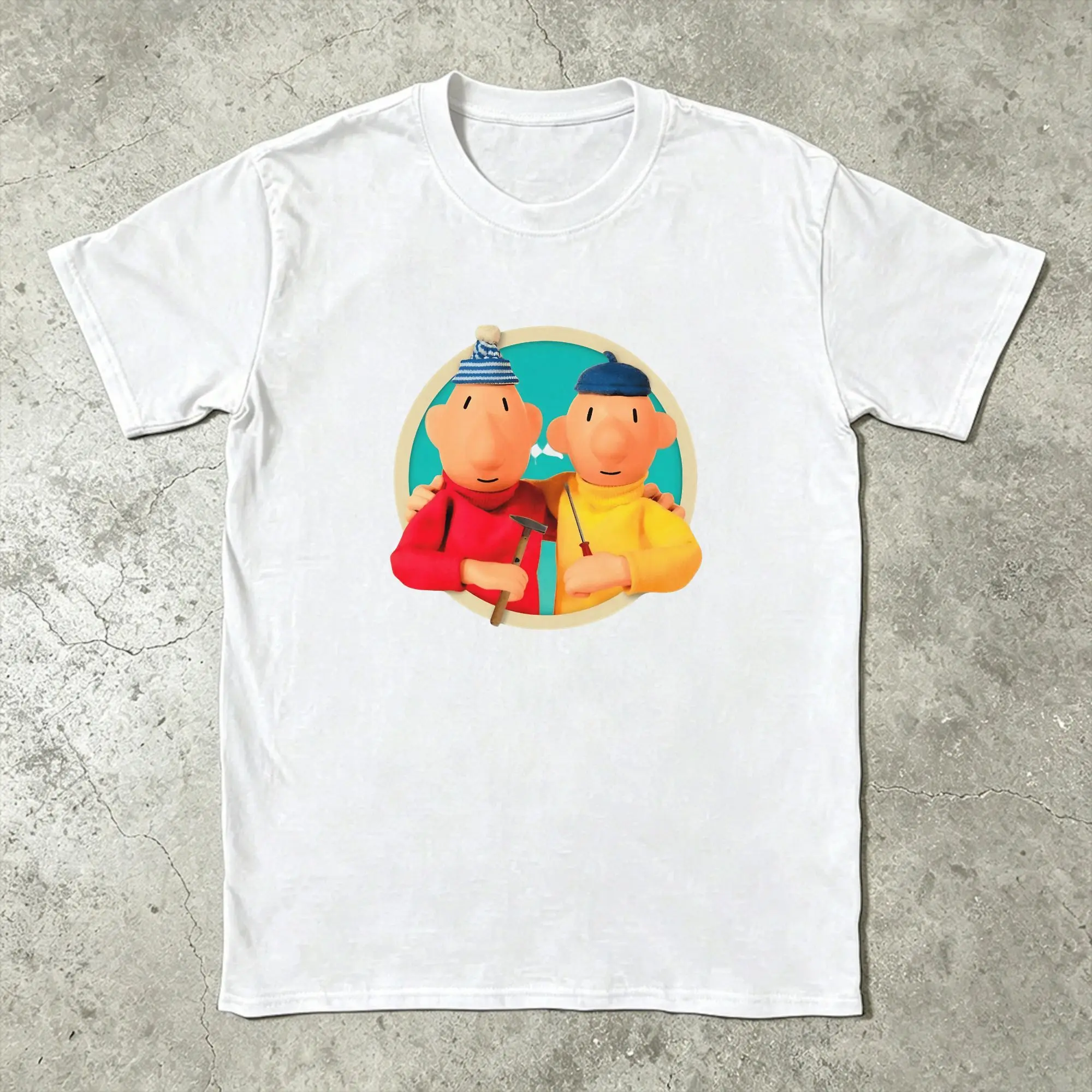 Amazing Pat & Mat T-Shirt for Men Crewneck Pure Cotton T Shirt  Short Sleeve Tees Graphic Clothing