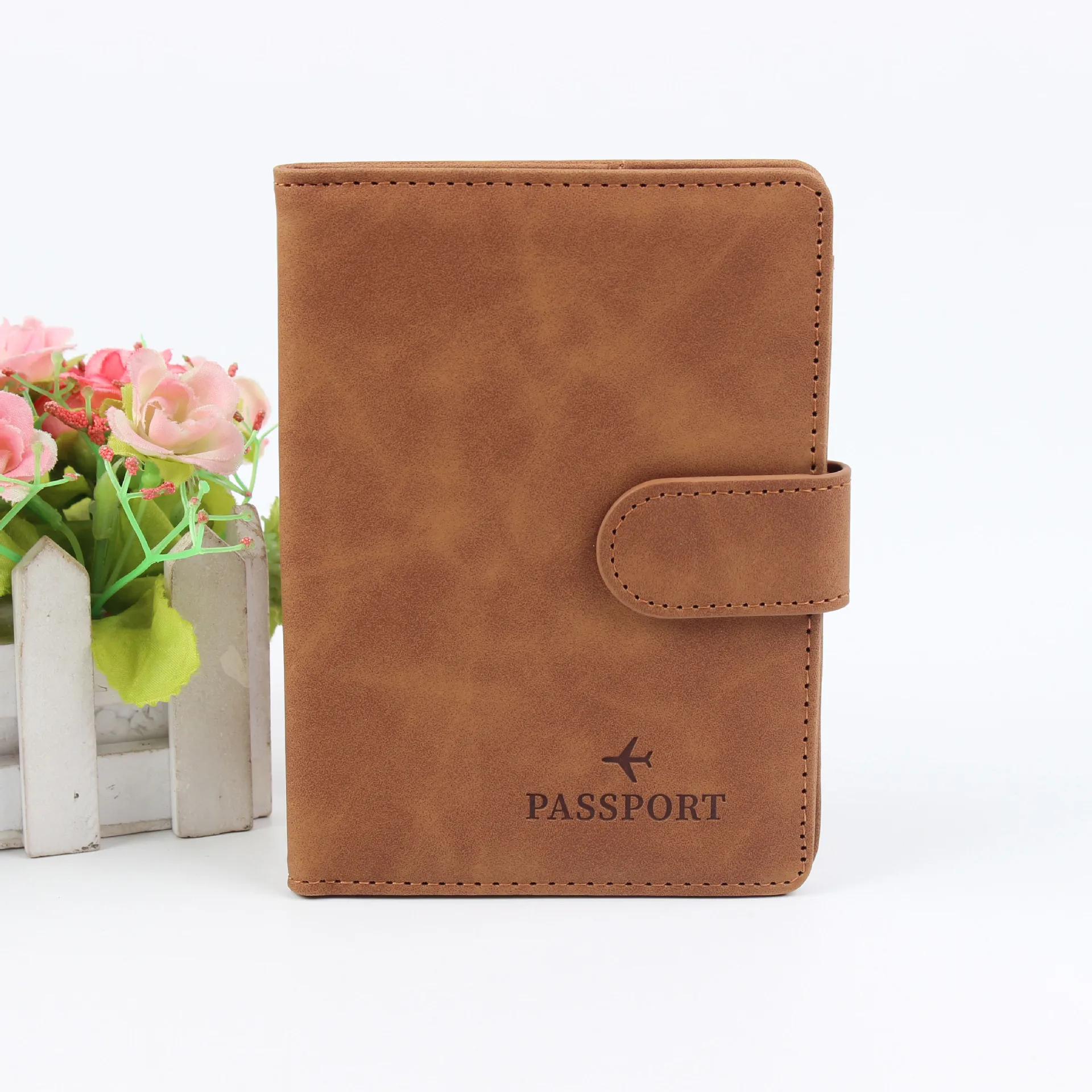 New RFID Passport Holder Convenient Multifunctional ID Card Holder Magnetic Buckle Storage Travel Wallet Passport Holder