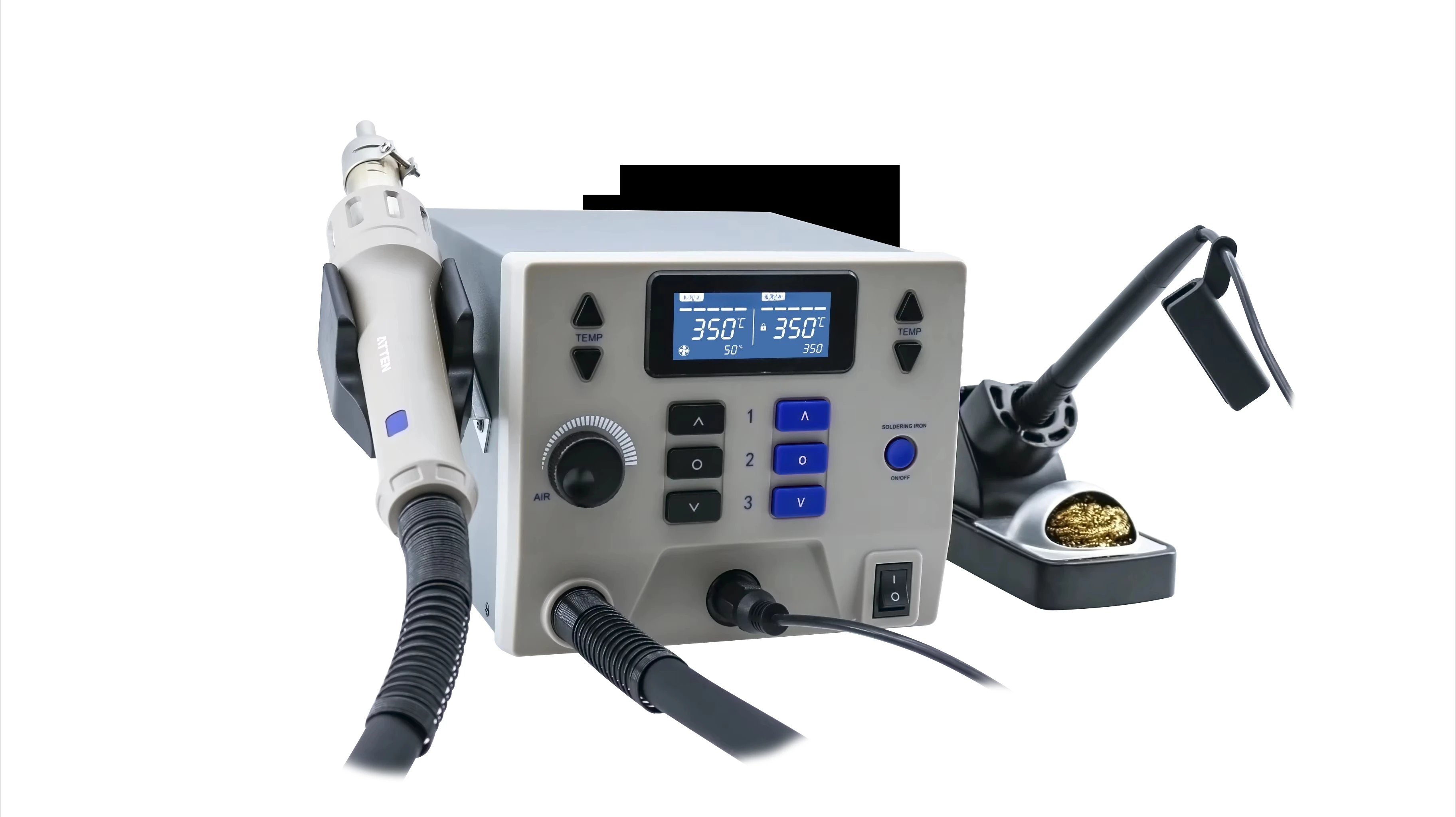 ATTEN ST-862D Update Version ST-8602D 1300W 2 in 1 Digital Rework Station Hot Air 90W Soldering Iron 110/220V