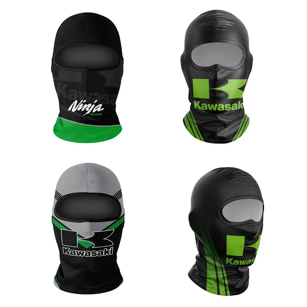 Para kawasaki ninja balaclava rosto cheio capa de esqui chapéu de bicicleta à prova de vento respirável anti-uv motocross capacete da motocicleta forr