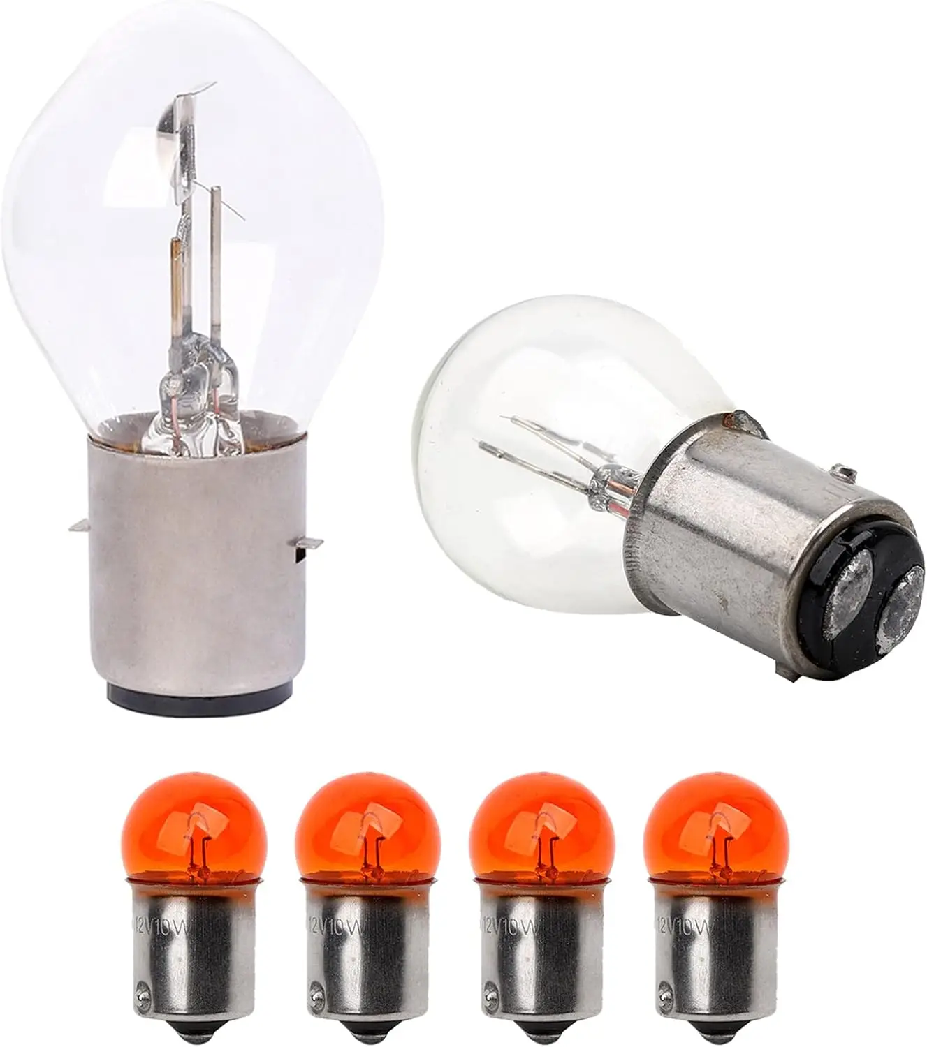 

6-piece motorcycle scooter light bulb set, front headlights, tail lights, turn signals compatible with Chinese scooters