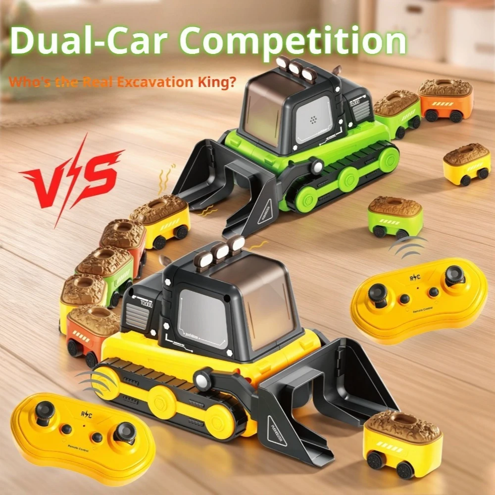 2 Player Battle RC Toy Electric Greedy Snake Engineering Car with Magnetic Eating Function Fun Educational Interactive Game Toy