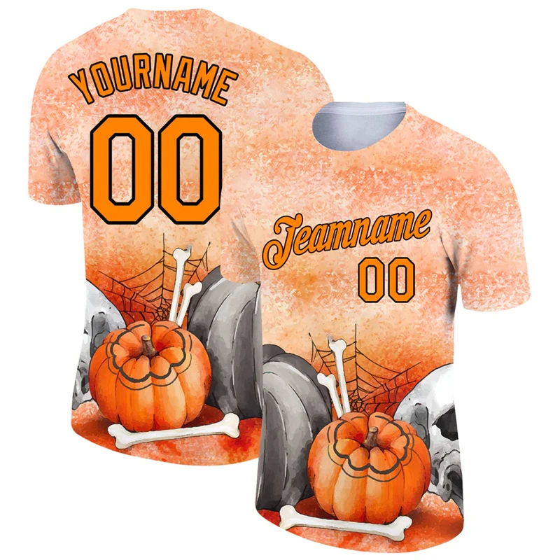 

Fashion Halloween Graphic T Shirts For Men Summer Trend Custom Name Team Name Number Team Uniform Casual Oversized Sports Tees