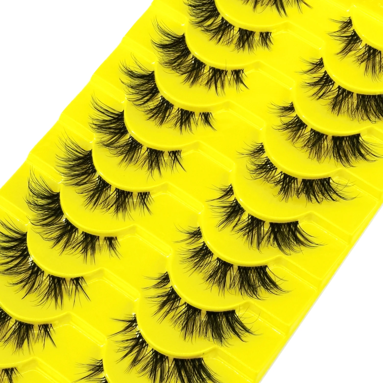 HBZGTLAD 10Pairs Transparent Band Lashes Natural Long 3D Faux Mink False Eyelashes Handmade Fluffy Volume Eye Lash Cilios Makeup