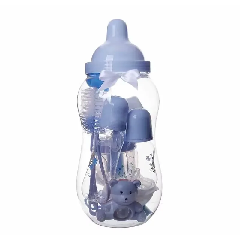 Baby Bank Feeding Bottle Sets Pink Blue Big Baby Giveaway Gift Money Bank Set