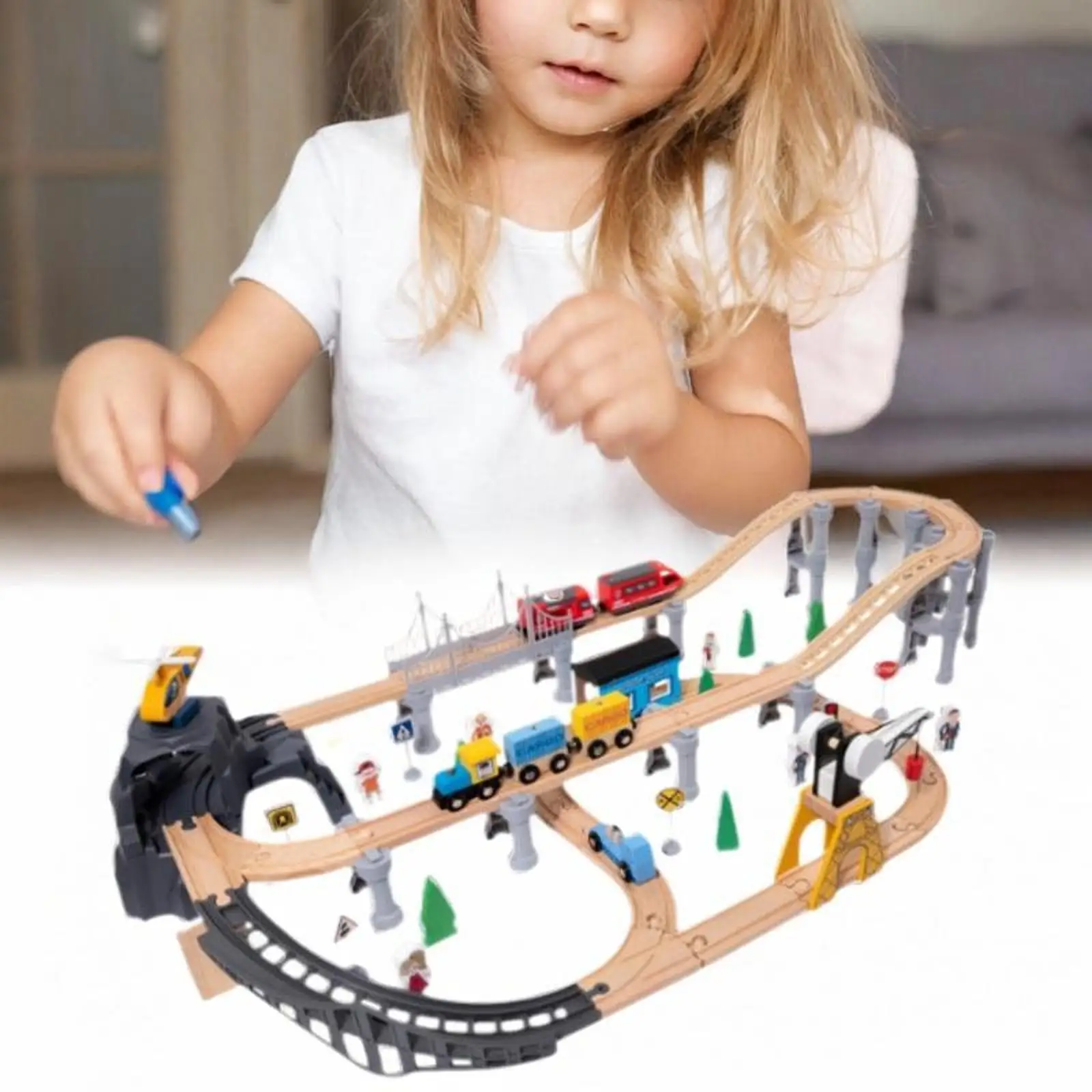 

Train Railway Set Toy Traffic Signs Kids Toys for Gifts Travel Toy