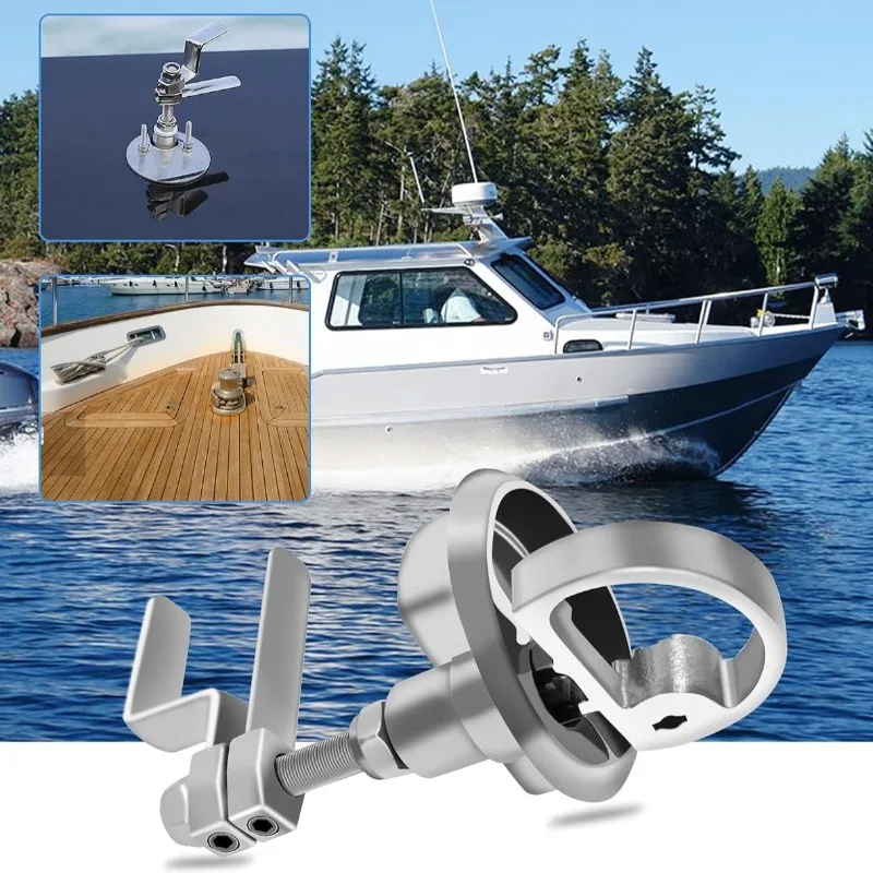 Marine Boat Floor Buckle Hatch Latch 316 Stainless Steel Mirror Flush Pull Locking Handle with 2 Keys for 51mm 2 Inch Hole Deck