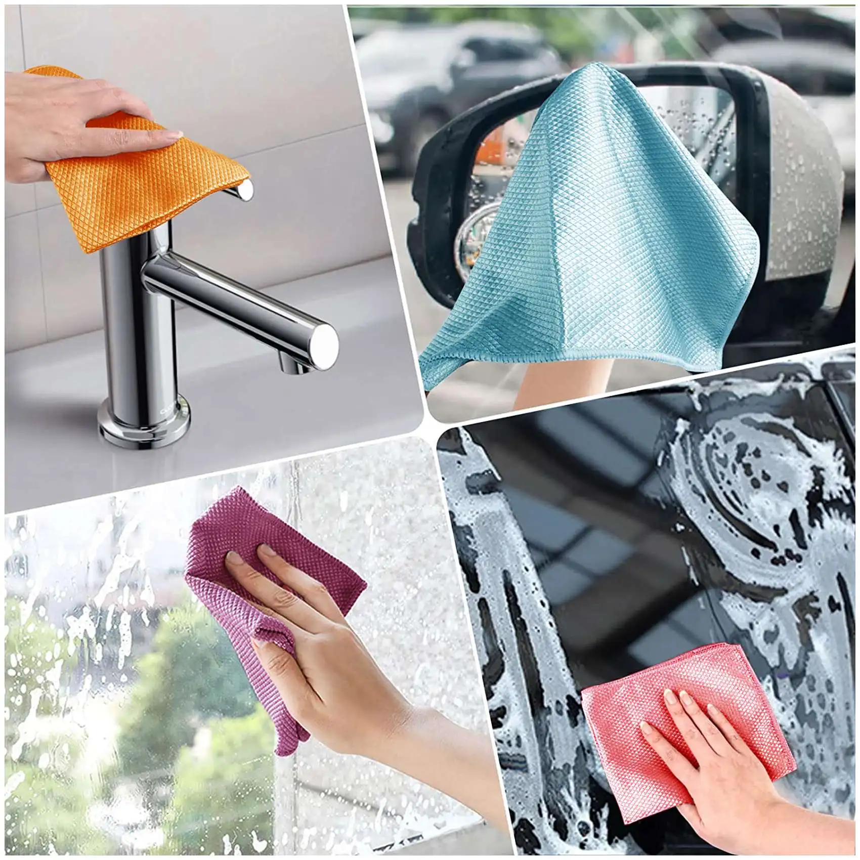 5 stracci per squame di pesce super assorbenti in microfibra riutilizzabili 30X40 cm