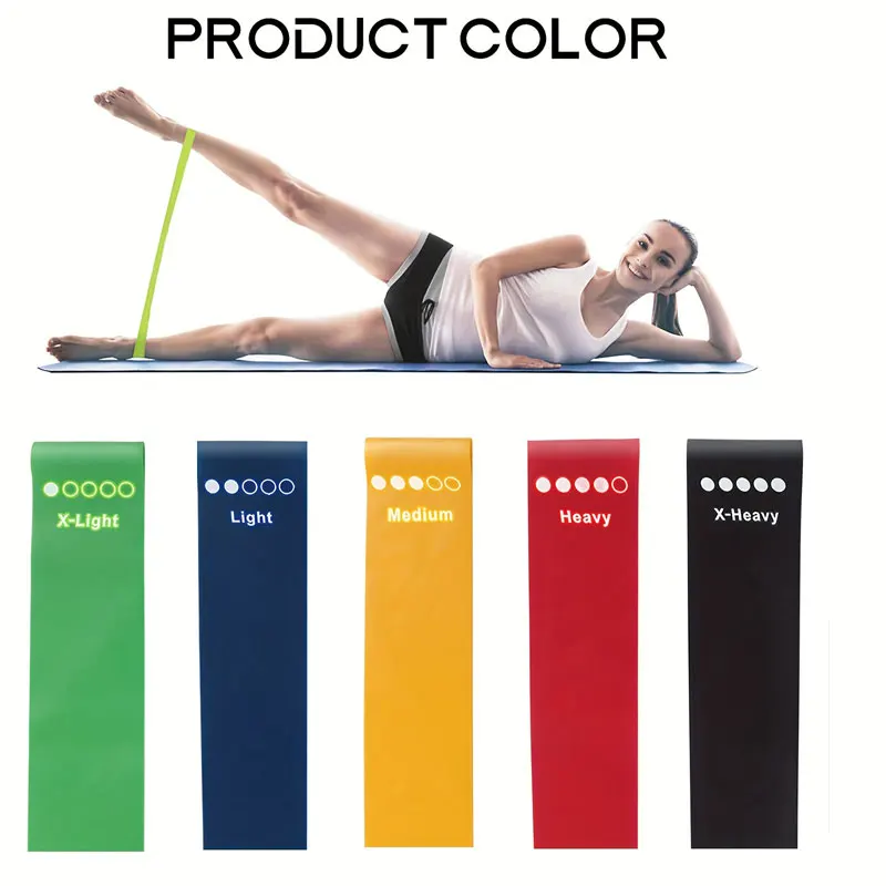 5 PC Fitness Resistance Ring, TPE Material Thin Legs and Buttocks Fitness Equipment, Color Elastic Belt Yoga Supplies, Essential