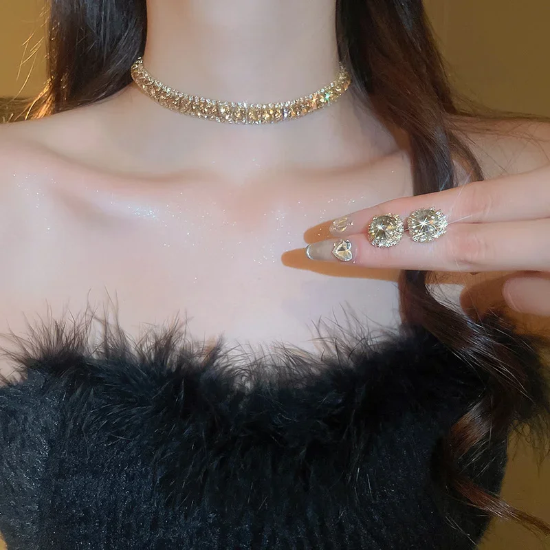 Rhinestone Necklace & Earring Set — product information 8
